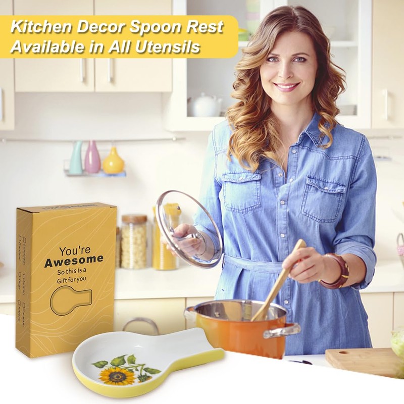 Spoon Rest - Sunflower Spoon Rest for Stove Top for