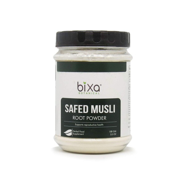 bixa BOTANICAL Safed musli Powder – 100g (3.5 Oz) (Chlorophytum Borivillianum) | Best Herb for Vigour & Vitality Improve Physical Strength | Muscle Builder Herbal Supplement