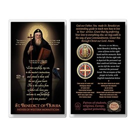 THE SAINTS COLLECTION St. Benedict of Nursia Laminated Prayer Cards pack of 20
