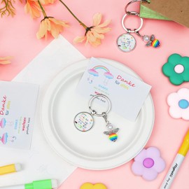 WEXFFU Pack of 3 Leaving Gift Teacher, Teacher Gift, Farewell Pearl Angel Keyring, Farewell Nursery Gift, Small People Need So Big Hearts Like Yours, coloured