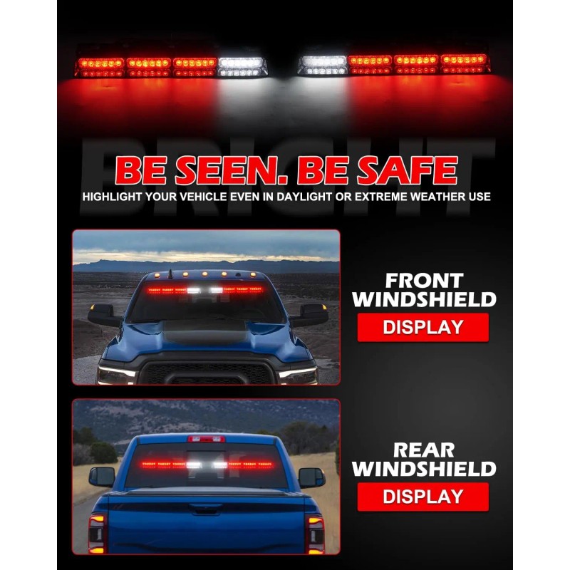 2x16.8 Inch Red Security Light W/Take Down 48 LED Safety