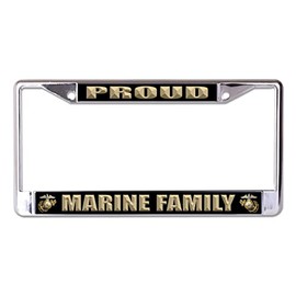 Proud Marine Family #2 Chrome License Plate Frame