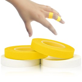 4 Rolls Sports Tape Set, Finger Tape 1.2 cm x 10 m, Finger Athletic Tape, Tape for Weight Lifting/Climbing/Golf/Hockey/Handball/Football Athletic Sports Tape for Grappling/Martial Arts (White, Yellow)