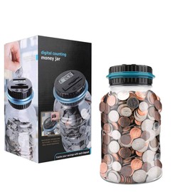 Vegena Gigital, Automatic Coin Counter Money Box with LCD Display, Coin Counter, Coin Bank, Digital Coin Counting, Large Capacity for Adults (Euro)