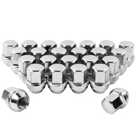 Set of 24, 14x1.5 Lug Nuts Chrome Compatible with Silverado Tahoe Suburban Colorado 1.5 Inch Wheel Lug Nuts