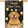 Happy New Year Garden Flag 28x40 Inch Double Sided Burlap