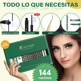 Extensiones De Pestañas Kit Ivy 144pcs Mixta Gruesa Natural Espesor 0.07 mm Largo 1.8 cm Tipo de curvatura D