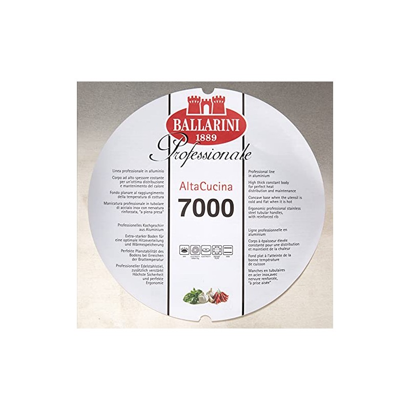 Ballarini 7044.30 Rectangular Tin, Flared Corners with Crude Aluminium Edge,