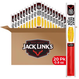 Jack Link's Classics Meat Sticks, Teriyaki - Protein Snack, Meat Snack Sticks with 5g of Protein, Made with Beef & Pork, Keto Friendly, Individually Wrapped - 0.8 Oz. (Pack of 20)