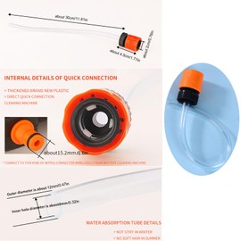 NentMent 2 Pack Coke Water Bottle Quick Release Connector Adapter with Absorption Hose for Cordless Washer Gun Portable Electric Power Cleaner Sprayer Car Washing Machine Accessories