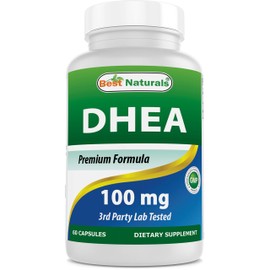 Best Naturals DHEA 100mg Supplement 60 Capsules - Supports Balanced Hormone Levels for Men & Women - Promotes Healthy Aging - USA Manufactured