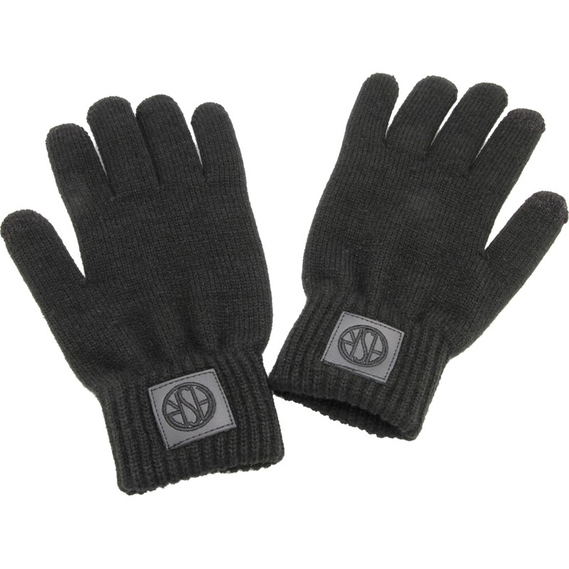 AS Roma ASR Leather Patch Knitted Gloves Black