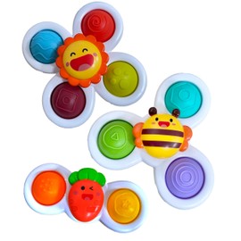 Guru Pong Toy for Babies, Educational Toy, Rotating Play, Hand Play Set, Hachi, Carrot, Taiyo, Set of 3 (Gurguru Hand Spinner)