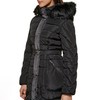 GUESS Women's Midweight Puffer Jacket, Belted Black, Small