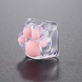 SYA ZOMOPLUS Cute Cat Paw Keycap,Transparent Version-1pc Custom Mechanical Keycap,Suitable for Cherry MXGateron Switches-ESC Key Keycap (Transparent Version)