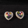CHLOEOS Women's Heart Earrings, Popular, Dainty Austrian Crystal, Stud Earrings,