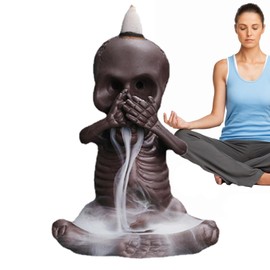 Waterfall Incense Burner - Backflow Incense Holder Skull Shape - Classic Style Home Decor Create Warm Atmosphere for Home Yoga Aromatherapy