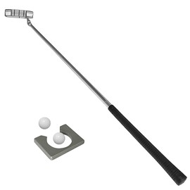 Golf Putting Set With Putter, 2 Balls, Cup for Travel Indoor Practice - Portable Kit Fits for Right Handed