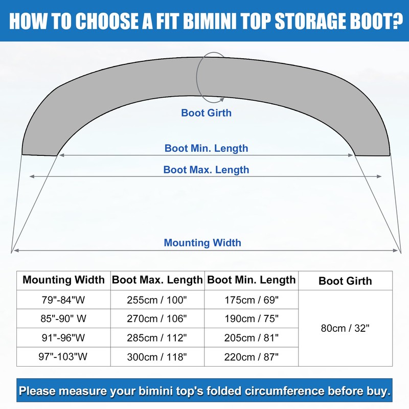 X AUTOHAUX Square Frame Bimini Top Storage Boot Cover with