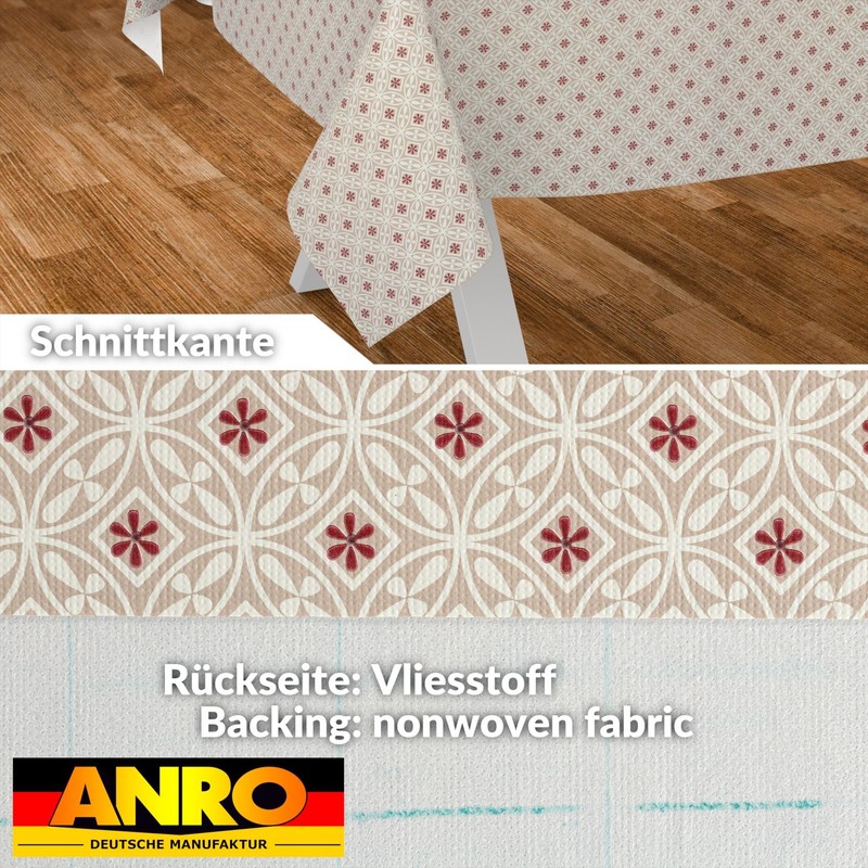 ANRO Oilcloth Tablecloth Oilcloth Tablecloth Washable Garden Tablecloth Round Oval