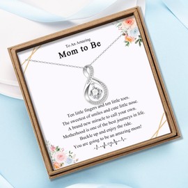 ACOGVN New Mom to Be First 1st Time Mom for Women Mothers Day Christmas Valentines Day Easter Birthday Gifts Stocking Easter Basket Stuffers Necklace Jewelry Pregnancy Gifts for Women