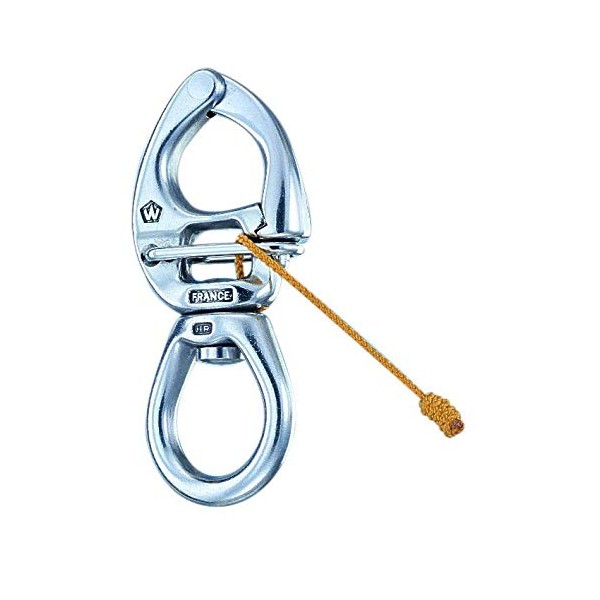 S.S. Quick Release Large Bail Swivel Eye Snap Shackle - Size: X-Small or 3 1/4"