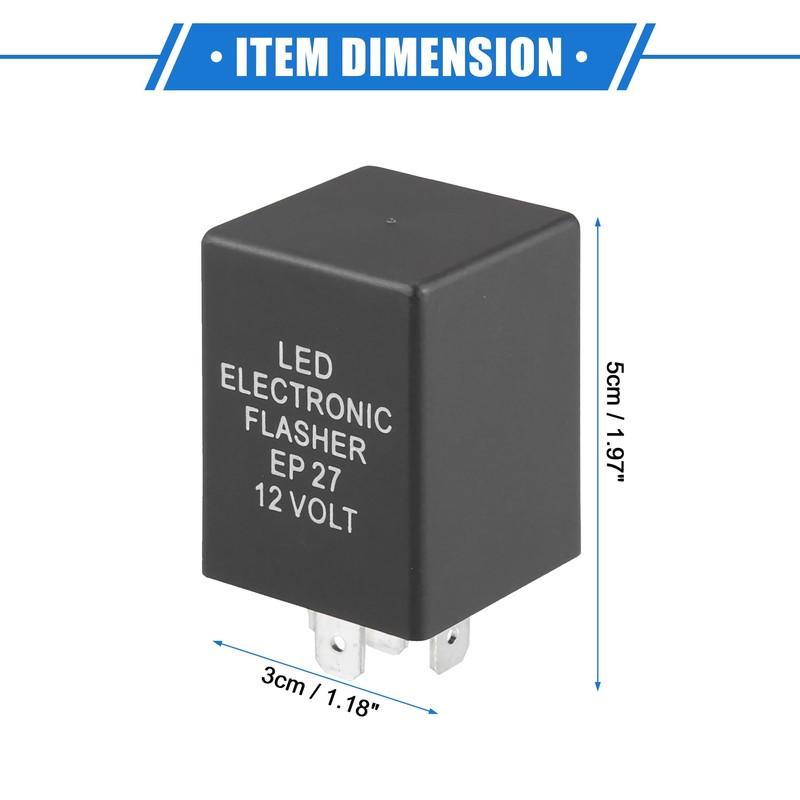 X AUTOHAUX Electronic LED Flasher Relay Fix, 5 Pin EP27