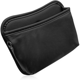 Bolsillo de almacenamiento lateral para asiento de coche, caja de almacenamiento para consola central, organizador de bolsillo lateral para asiento de coche, bolsa de piel sintética (negro)