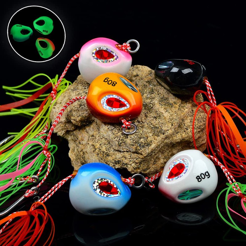 Tolure 100g Sea Fishing Laser Seal Eyes Luminous Hook Tie