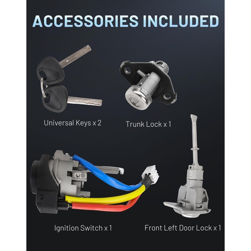 Radvik Ignition Switch Cylinder with Left Driver Side Door Lock,