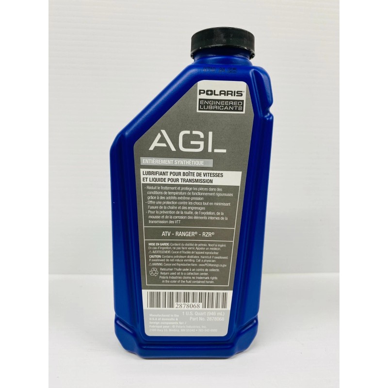Polaris AGL Transmission Fluid And Demand Drive Fluid Front Diff