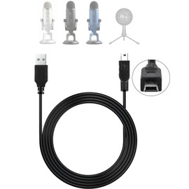 FCD TRUST 2.6ft for Blue Yeti Microphone Cord Compatible with Blue Yeti Pro, Snowball iCE Microphones,Power Cable USB A Male to Mini USB Data Transfer Cord (2.6 feet)