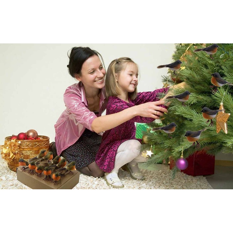 10PCS Robin Bird Christmas Tree Decoration Craft VERY CUTE Artificial