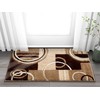 Echo Shapes Circles Ivory Beige Brown Modern Geometric Comfy Casual