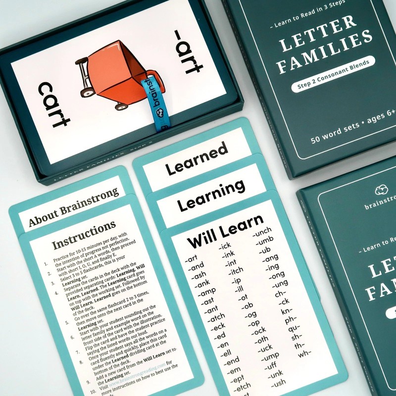 Brainstrong Phonics Flashcards - Brainstrong Letter Families - Box Set