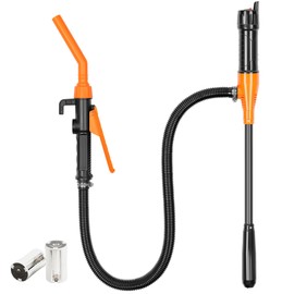 Portable Fuel Transfer Pump - 2.4 GPM Battery Powered Siphon Pump,Siphon Pump for Gasoline,for Fuel, Oil & Water, with Powerful Suction Ergonomic Nozzle 39 Inches Hose（Orange）