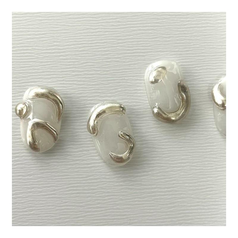 ˡᴬᴺᵀᶤˡ Brass lump handmade nail tip - Short Oval S