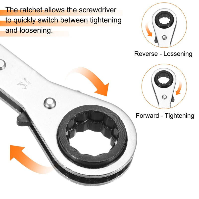 sourcing map 4 in 1 Double Box End Reversible Ratcheting