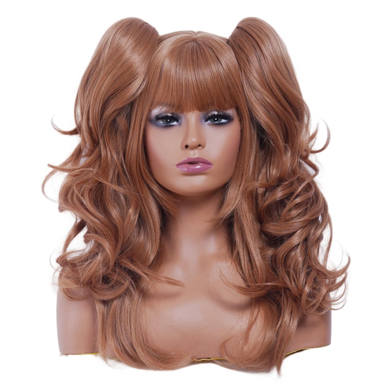 Rugelyss Long Wavy Light Brown Pigtail Wigs for Women with