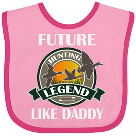 inktastic Future Duck Hunting Legend Like Daddy Baby Bib Pink and Fuchsia 38aa5