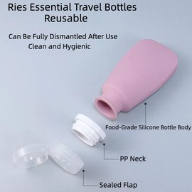 4 Pack Travel Bottles for Toiletries, Silicone TSA Approved Travel Size Containers for toiletries Leak Proof Refillable Travel Essentials for Shampoo Conditioner Lotion toiletry bottles (60ml-4pcs)