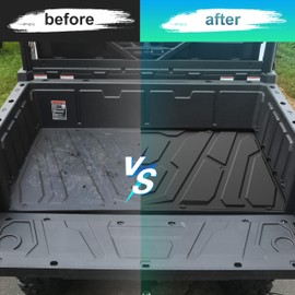 POKIAUTO TPE Bed Mat Liner for CFMOTO UForce 1000, UTV Rear Cargo Bed Liner Cargo Mat All Weather Protection Rubber Slush Liner for CFMOTO UFORCE 1000 2019-2024/1000 XL 2022-2024 Accessories