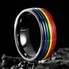 King Will 8mm Rainbow Stainless Steel Ring Pride Ring Wedding