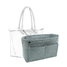 D.DUO Purse Organizer Insert, Felt wallet storage Organizer, Handbag Divider, Tote Insert, Bag Accessories, Compatible with Tote, Handbags (Gray, Large)