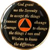 1 Year AA Medallion Orange Black Tri-Plate Sobriety Chip Serenity
