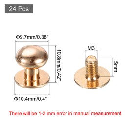 QUARKZMAN Mini Round Knobs, Small Drawer Handles, Cupboard Knobs, Pulls for Chest of Drawers, Cupboard, Jewellery Box, Gift Case, Gold, Pack of 24, 0.38 x 0.4 Inches