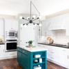 8 Lights Plug in Chandelier Black Hanging Lamp Plug-in Pendant
