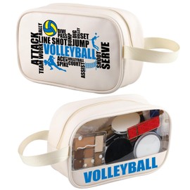 XYANFA Volleyball Clear Makeup Bag Volleyball Coach Gift Volleyball Team Gifts Player Travel Toiletry Bag Organizer Pouch Cosmetic Bag (VOLLEYBALL TOILETRY tm)