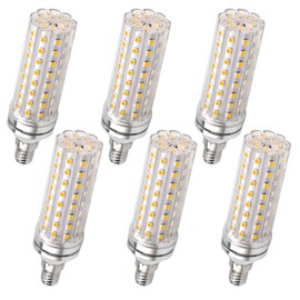 LED Corn Cob E14 12 W, 220-240 V, 1200 lm, Cool White, 6000 K, Not Dimmable, Replaces 100 W Bulbs, E14 Edison LED Corn Cob for Table Lamp, Wall Lamp, Chandelier, Floor Lamp, Pack of 6