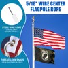 Aemygo 5/16 Inch Wire Center Flagpole Rope, 100 ft White